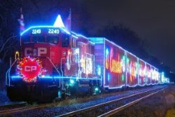 Photo of holiday train at night